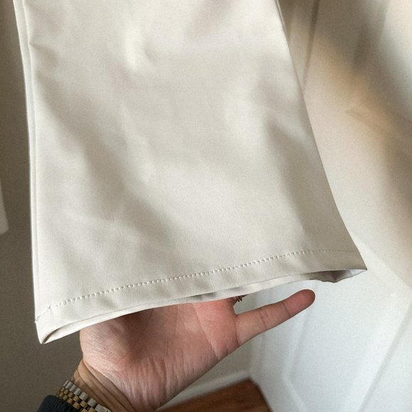 STAUD Eli Ivory White Vegan Leather Straight Leg Pants Size 16 - Picture 6 of 13